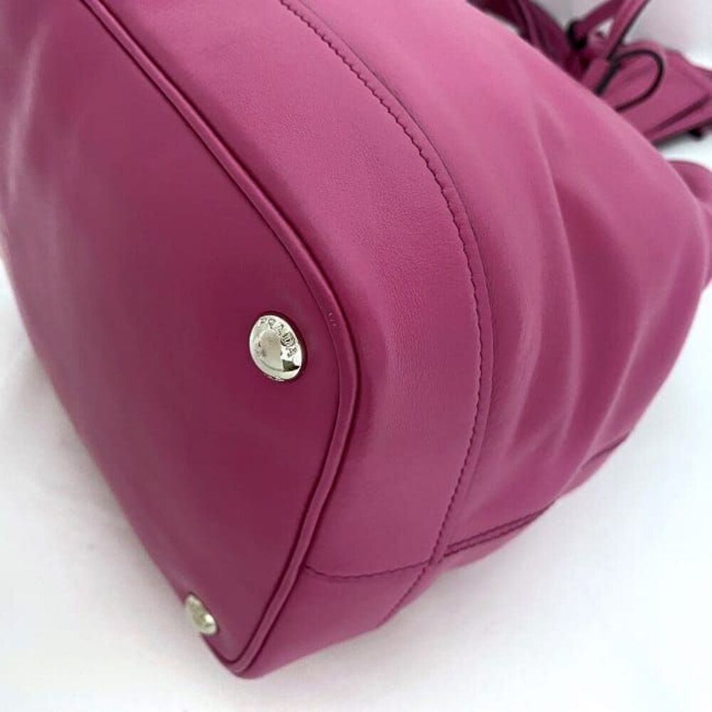 Prada drawstring bag FUXIA tassels soft calf Beckett handbag shoulder crossbody - Picture 6 of 6